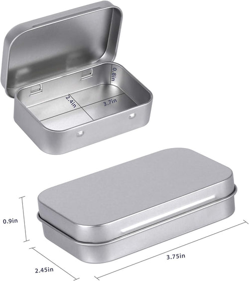 Empty Rectangular Metal Hinged Tins