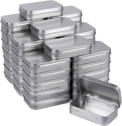 Empty Rectangular Metal Hinged Tins