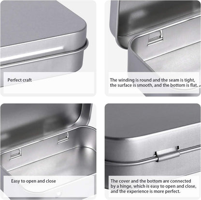 Empty Rectangular Metal Hinged Tins