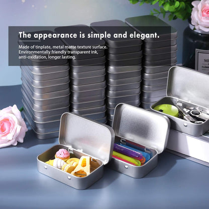 Empty Rectangular Metal Hinged Tins